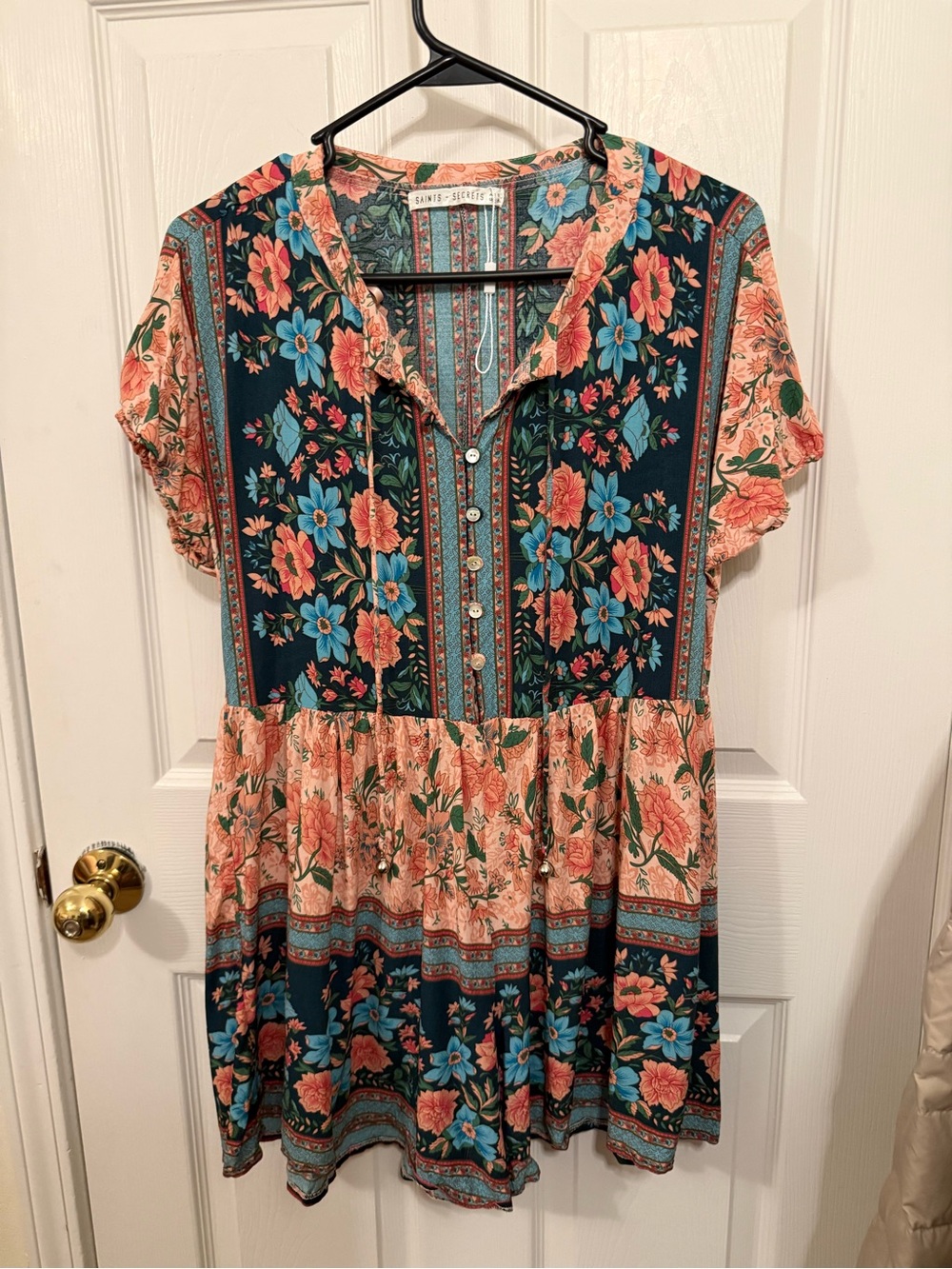 Saints & Secrets Boho Floral Button-Front Romper